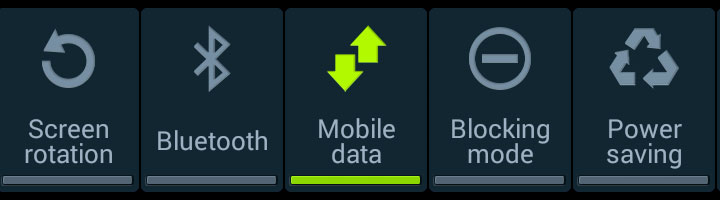 turn on mobile data android