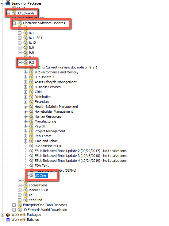 Change assistant JDE UX One Query Location